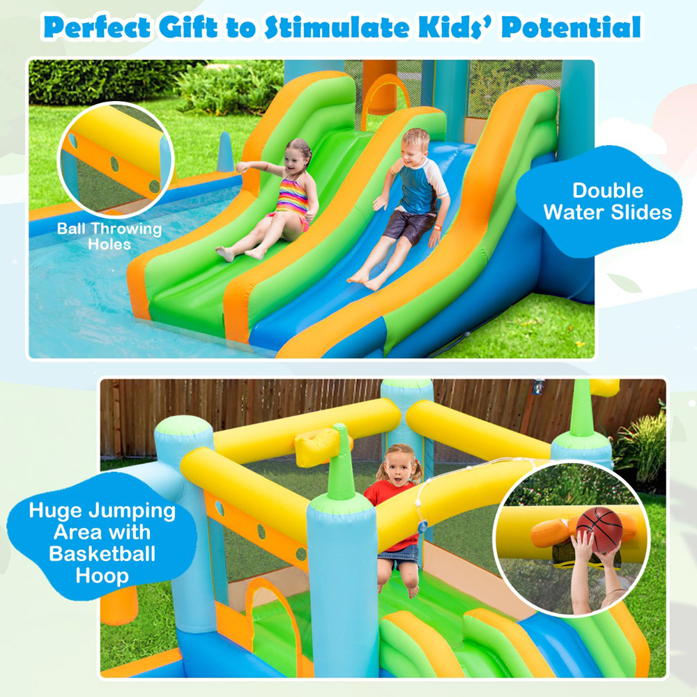 Costway Inflatable Bounce House with Dual Slides Image 6