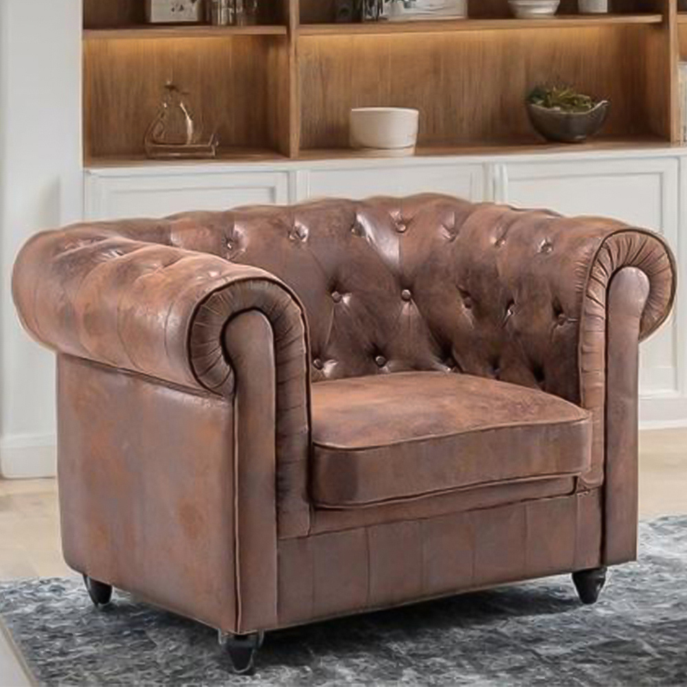 H&O Direct Mid Century Chesterfield Armchair Image 1