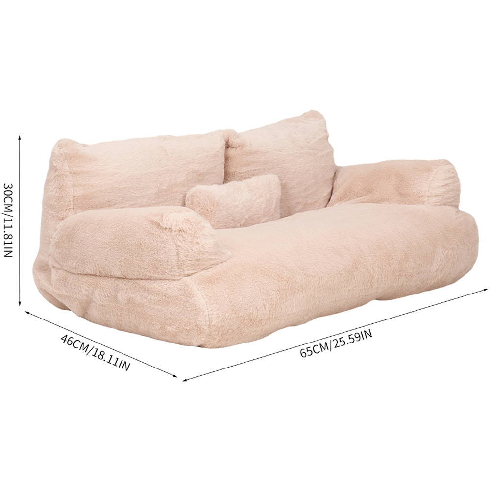 H&O Direct Large Light Brown Washable Cat Lounger Sofa Bed Image 6