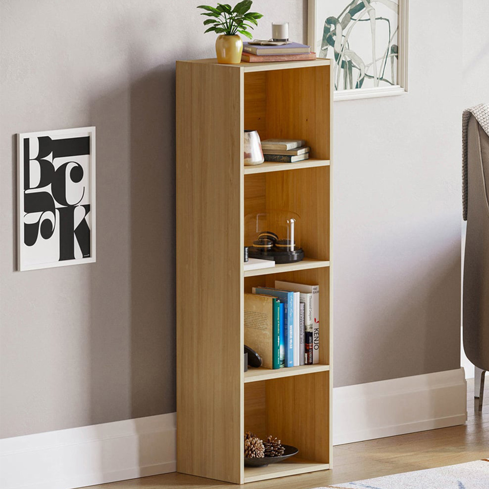 Vida Designs Oxford Oak 4 Shelf Cube Bookcase  Image 1