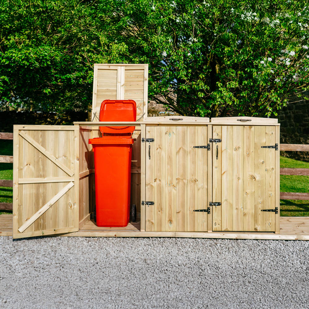 The Garden Village Chatburn 4 Recycle Box Single Wheelie Bin Shed Image 6