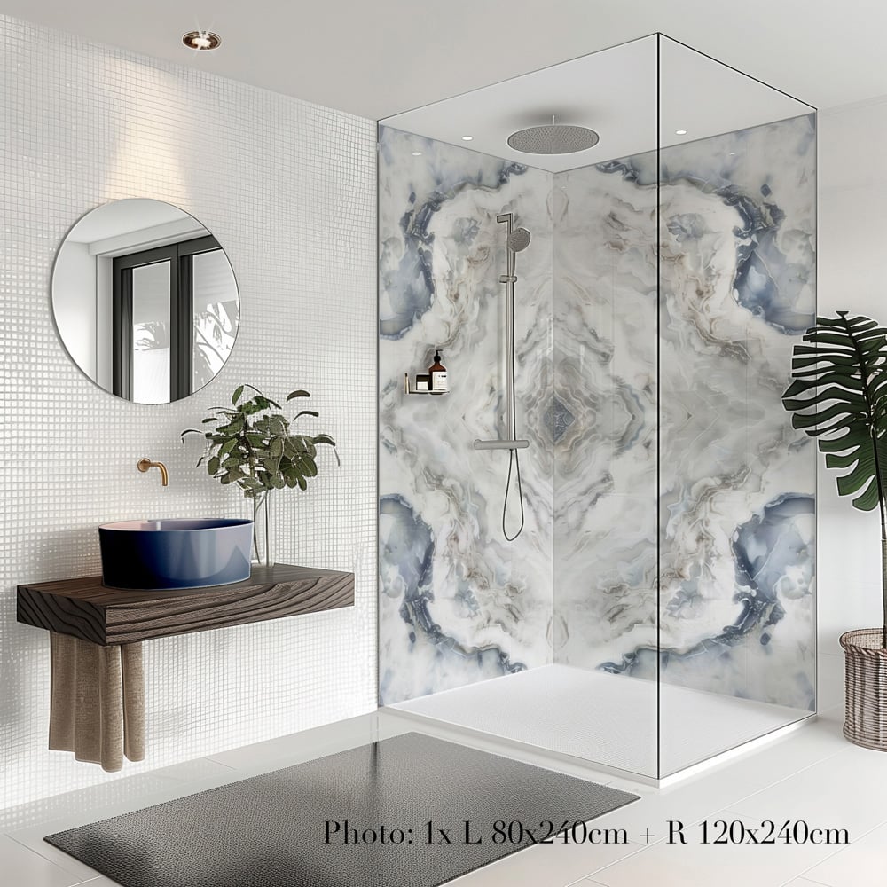 Splashbax Premium Artisan Persian Azul Acrylic Bathroom Wall Panel 2400 x 800mm Image 6