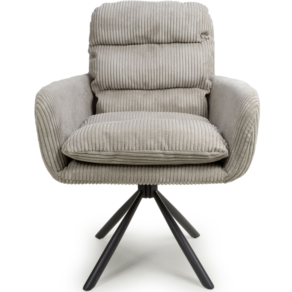 Cassidy Set of 2 Corduroy Mink Swivel Chair Image 3