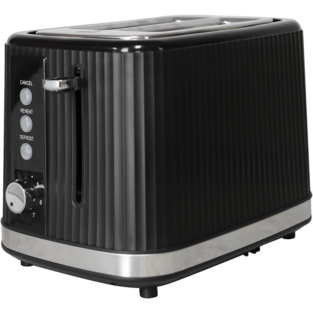 Contour Two Slot Plastic Toaster - Black Image 1