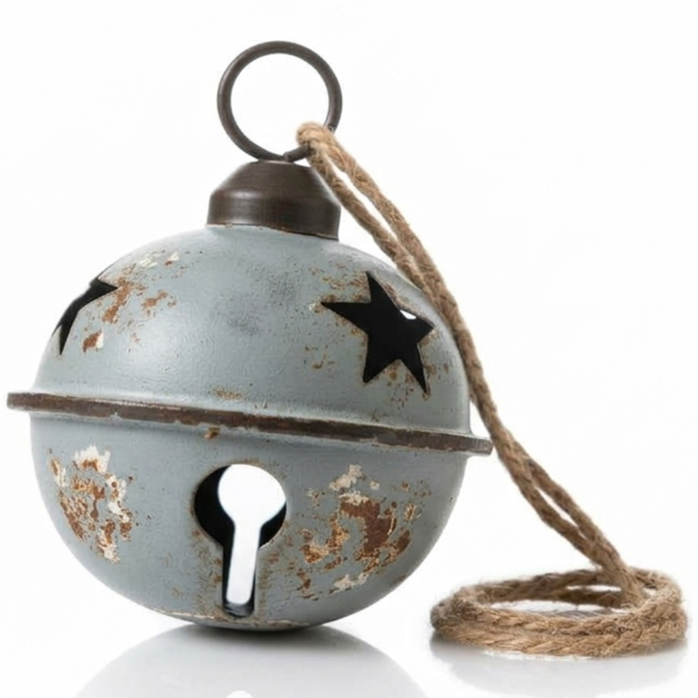 Thompson and Morgan Christmas Gift Giant Grey Star Metal Bauble 2 Pack Image 2