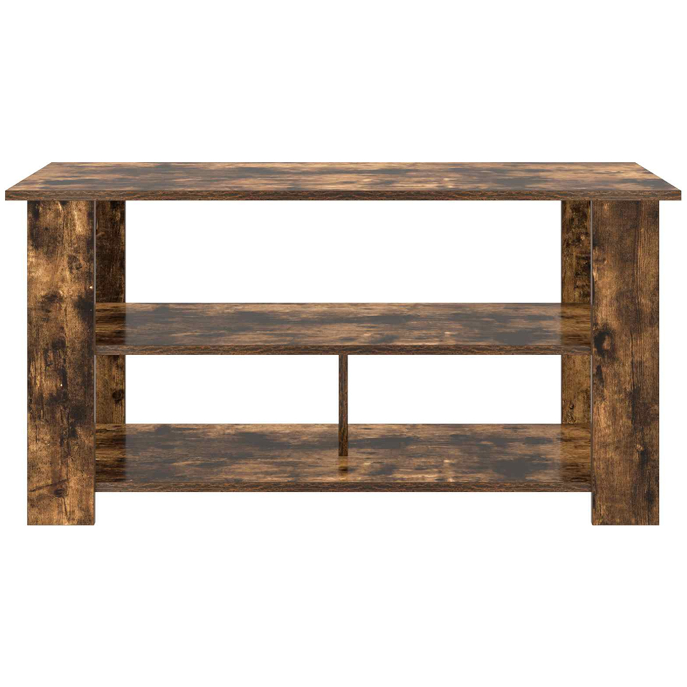 vidaXL 2 Shelf Smoked Oak Wide TV Stand Image 5