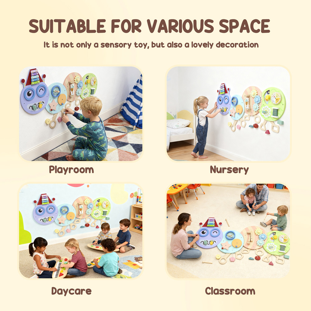 Tommy Toys 7-in-1 Caterpillar Busy Board Sensory Wall Toy Image 7