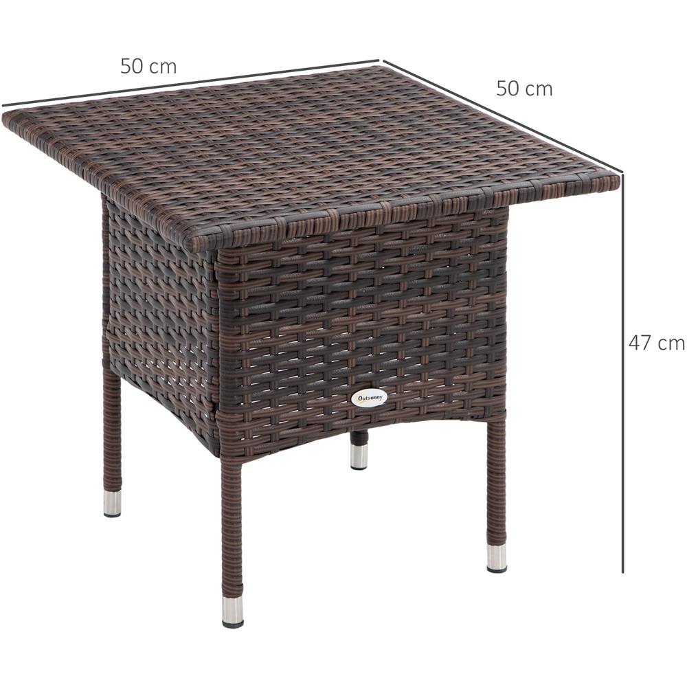 Outsunny Mixed Brown Rattan Side Table Image 7