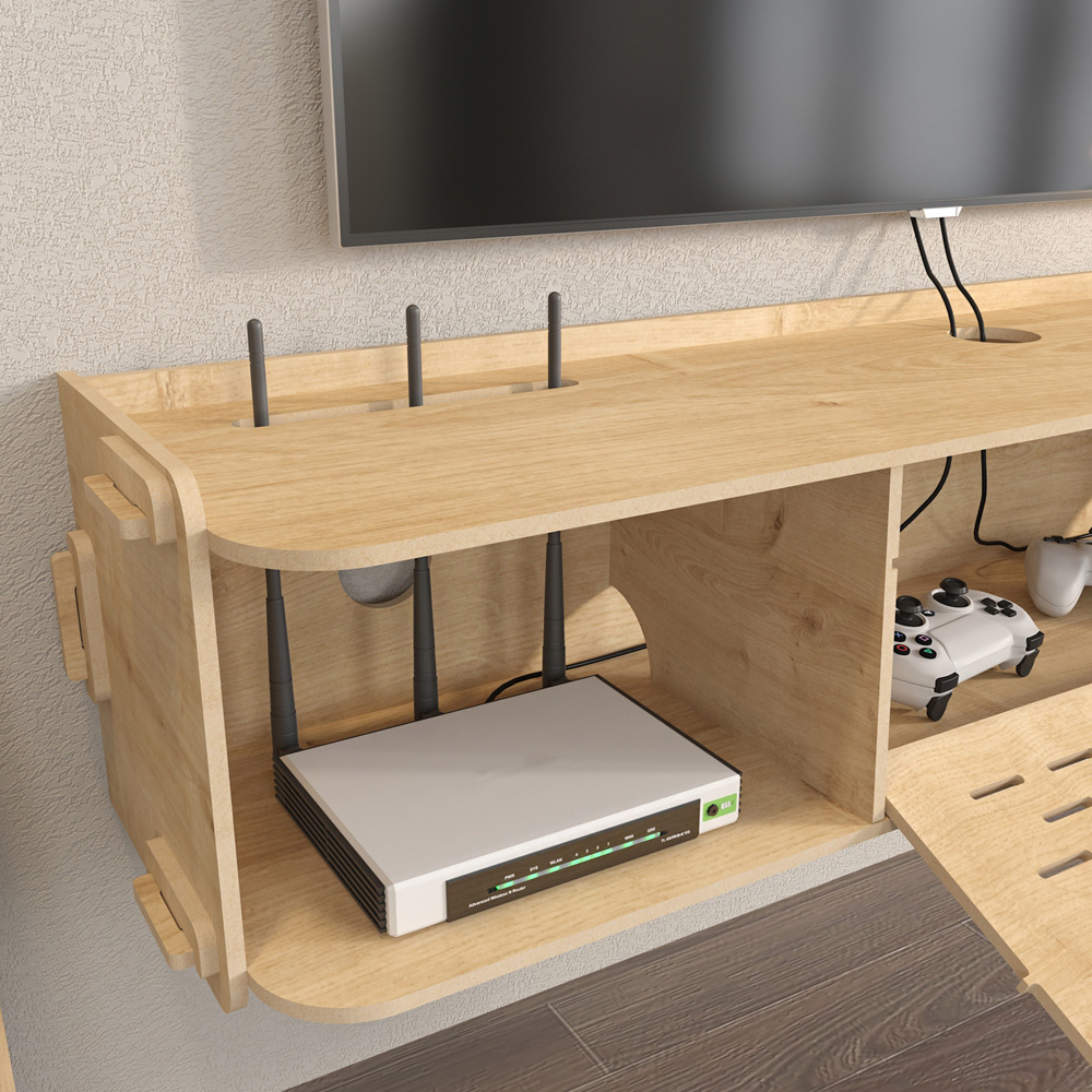 Decorotika Sima Single Door 2 Shelf MDF TV Unit Image 6