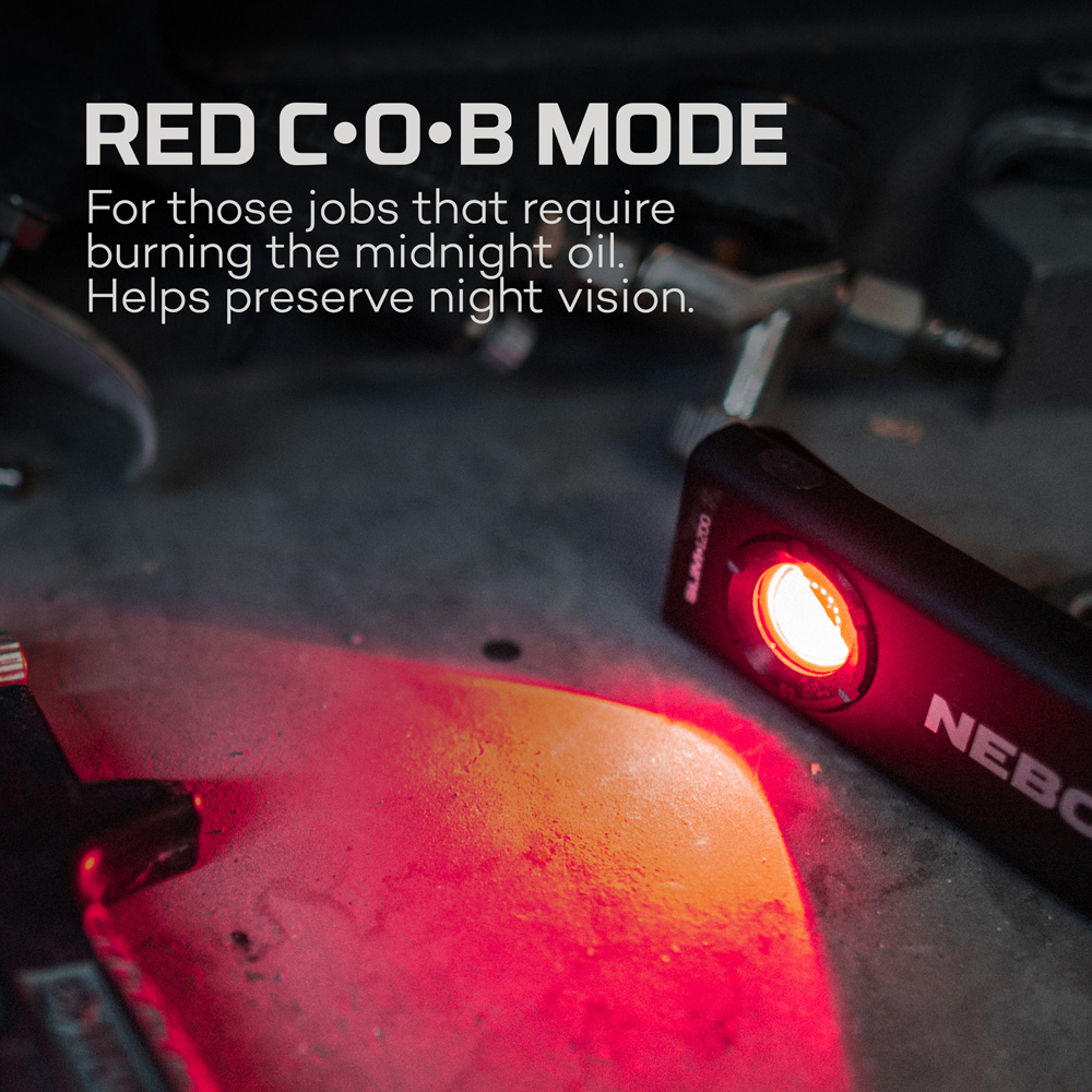 Nebo Slim+ 1200 1200 Lumens Rechargeable COB Pocket Work Light with Built-In Power Bank and Laser Image 3