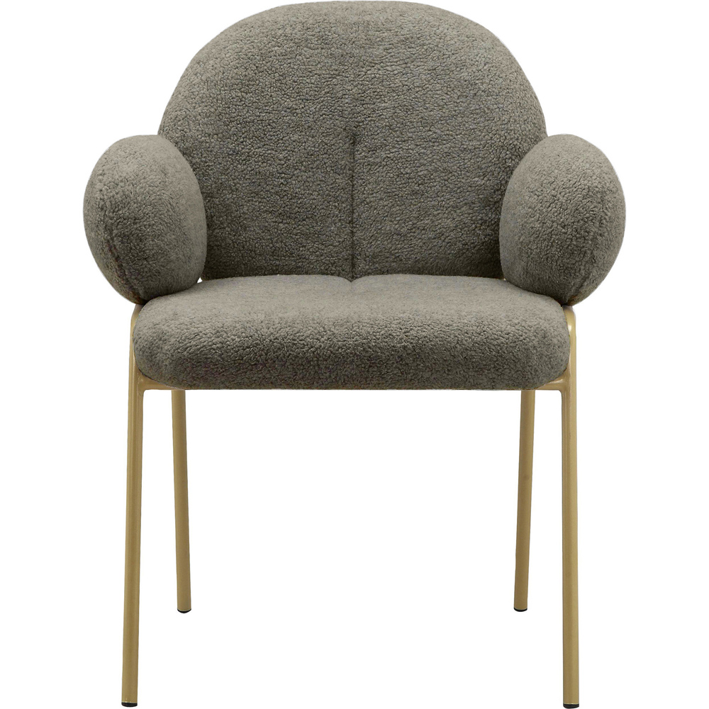 Dorel Iwama Set of 2 Dark Mink Teddy Fabric Dining Chair Image 3