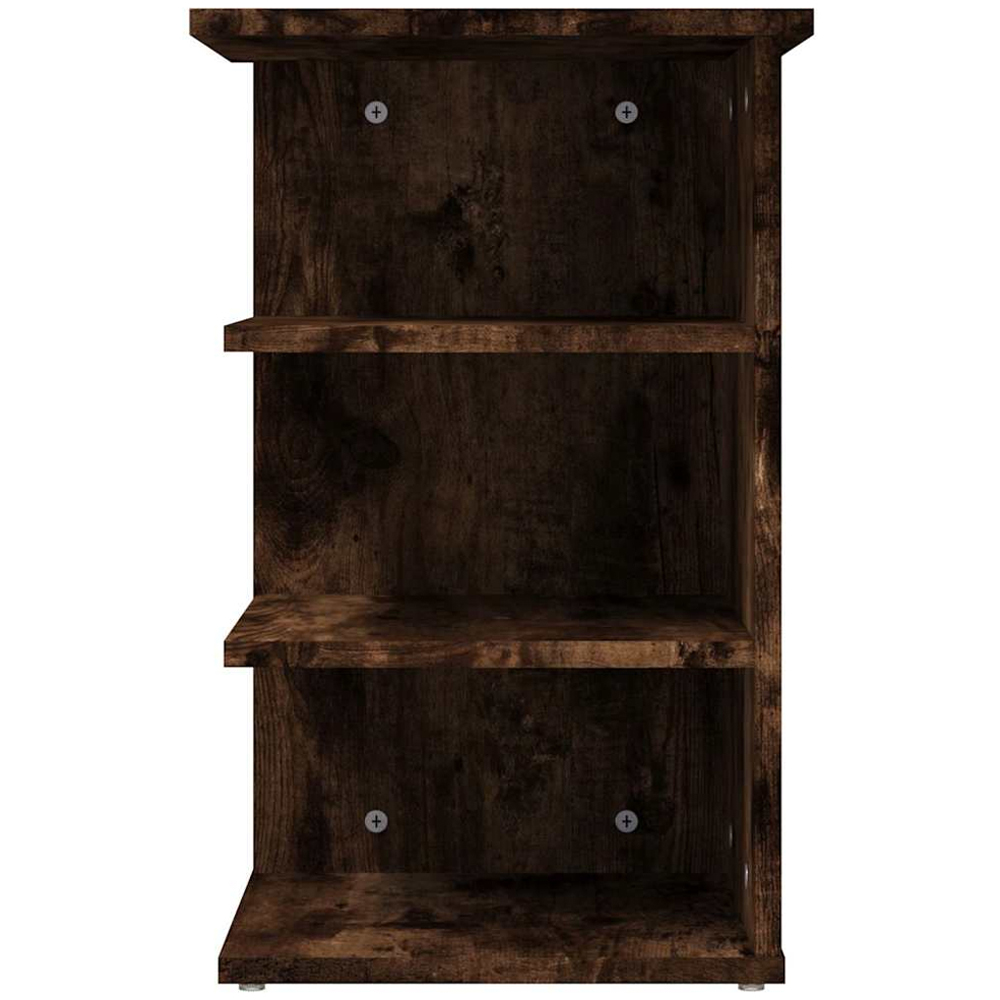 vidaXL 3 Shelf Smoked Oak Wooden Side Cabinet Image 4