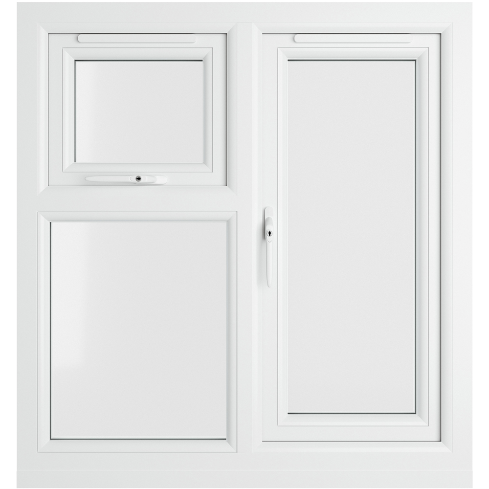 Crystal Agate and White LH Side Hung and Top Opener Clear Double Glazed Window 905 x 965mm Image 3