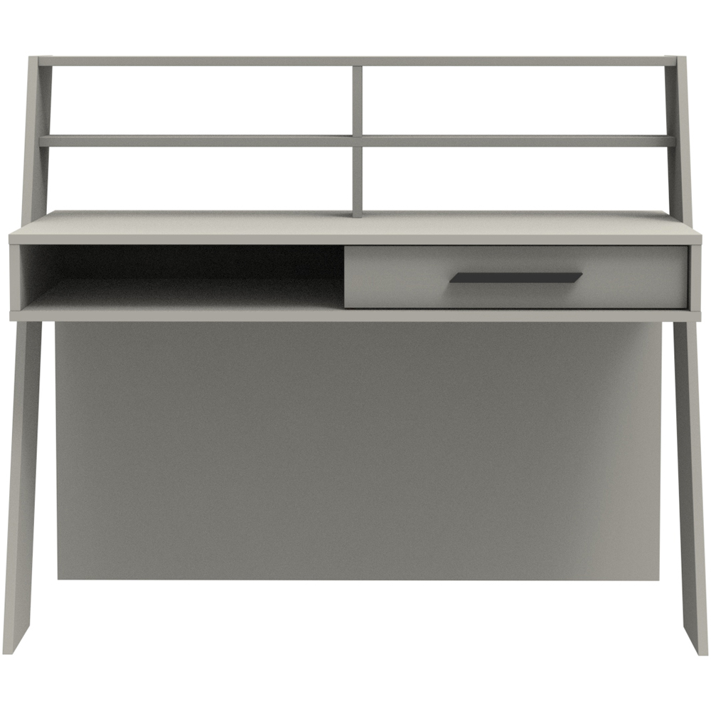 Decorotika Soho Single Drawer 5 Shelf Computer Desk White Image 3