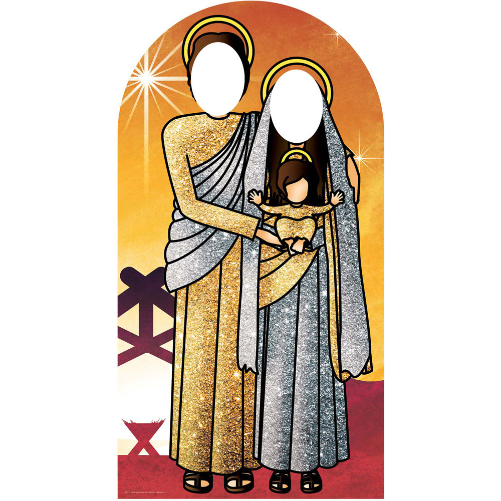 Star Cutouts Sunset Gold and Silver Christmas Holy Religious Sacred Family Cardboard Cutout 5.9ft Image 2