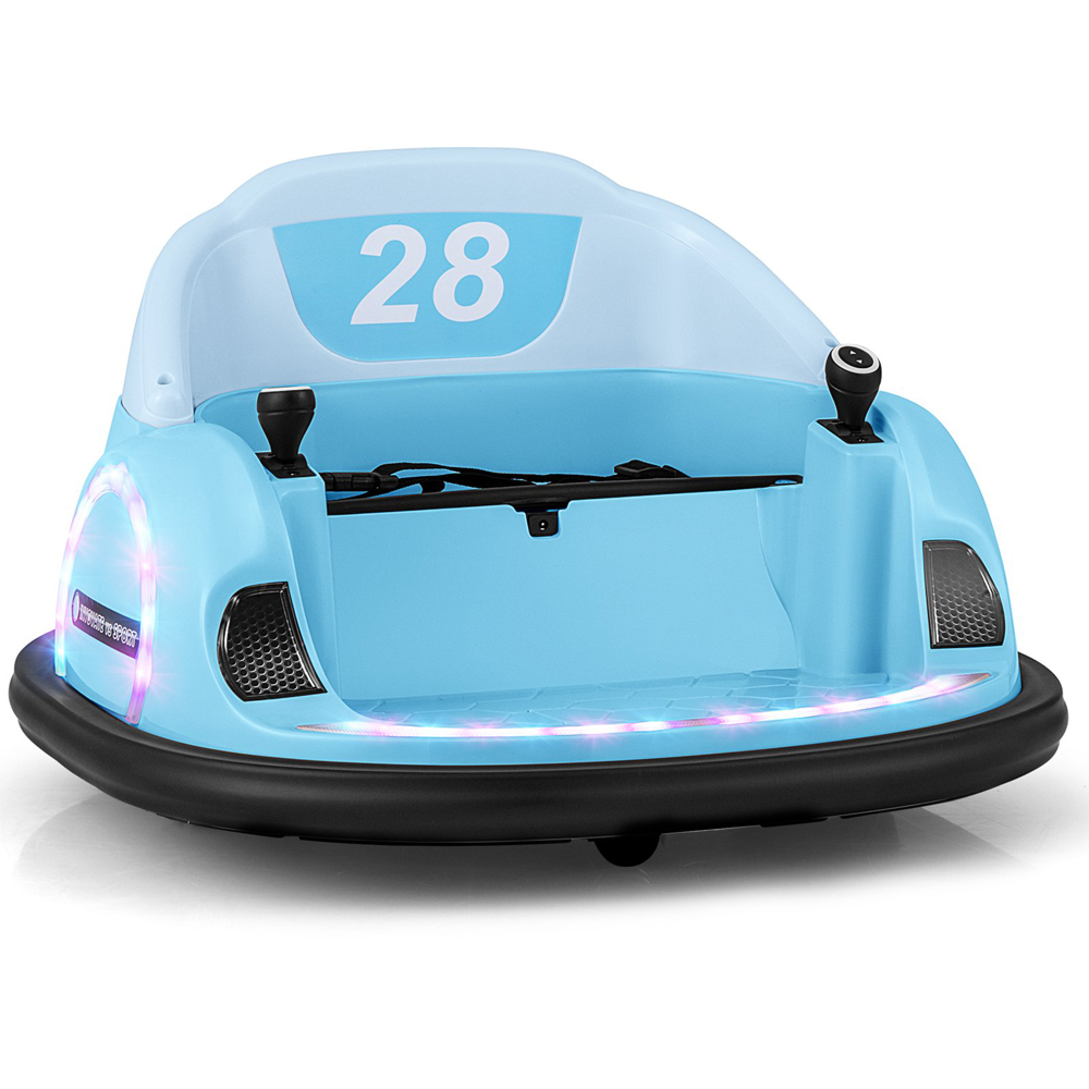 Costway Kids Blue Ride On Bumper Car with Flashing Lights and Remote Control 12V Image 3