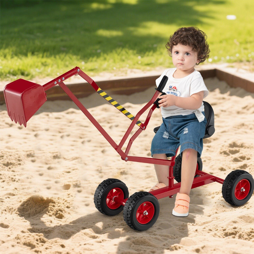 Costway Kids Red Rotatable Sand Digger Image 2