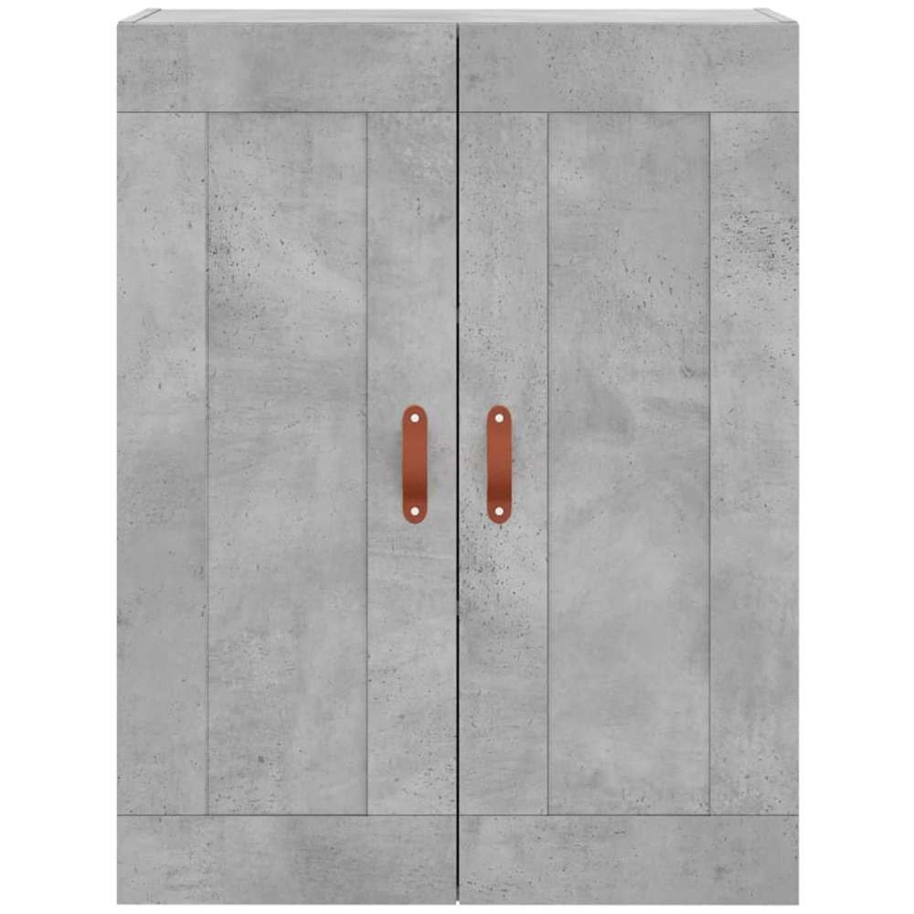 vidaXL 3 Door 3 Drawer Concrete Grey Highboard with Faux Leather Handle Image 6