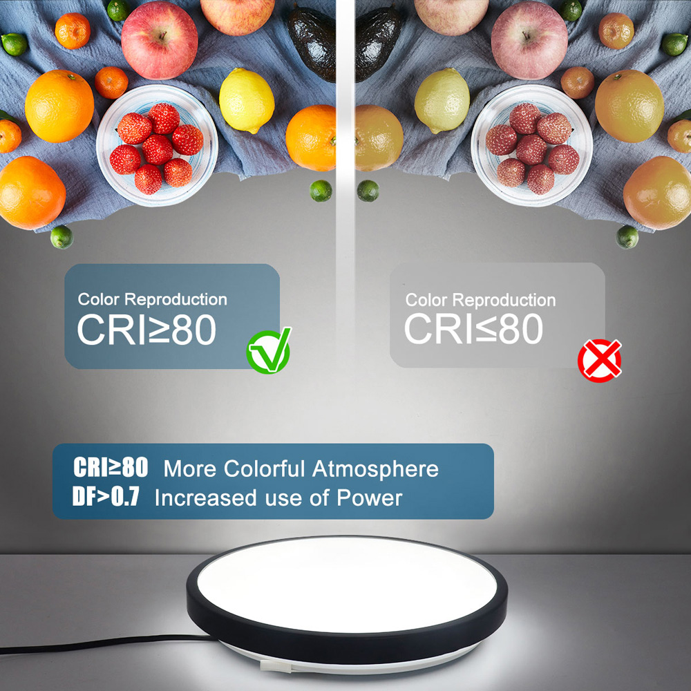 ExtraStar Black 18W LED Round Surface Daylight Ceiling Light Image 5