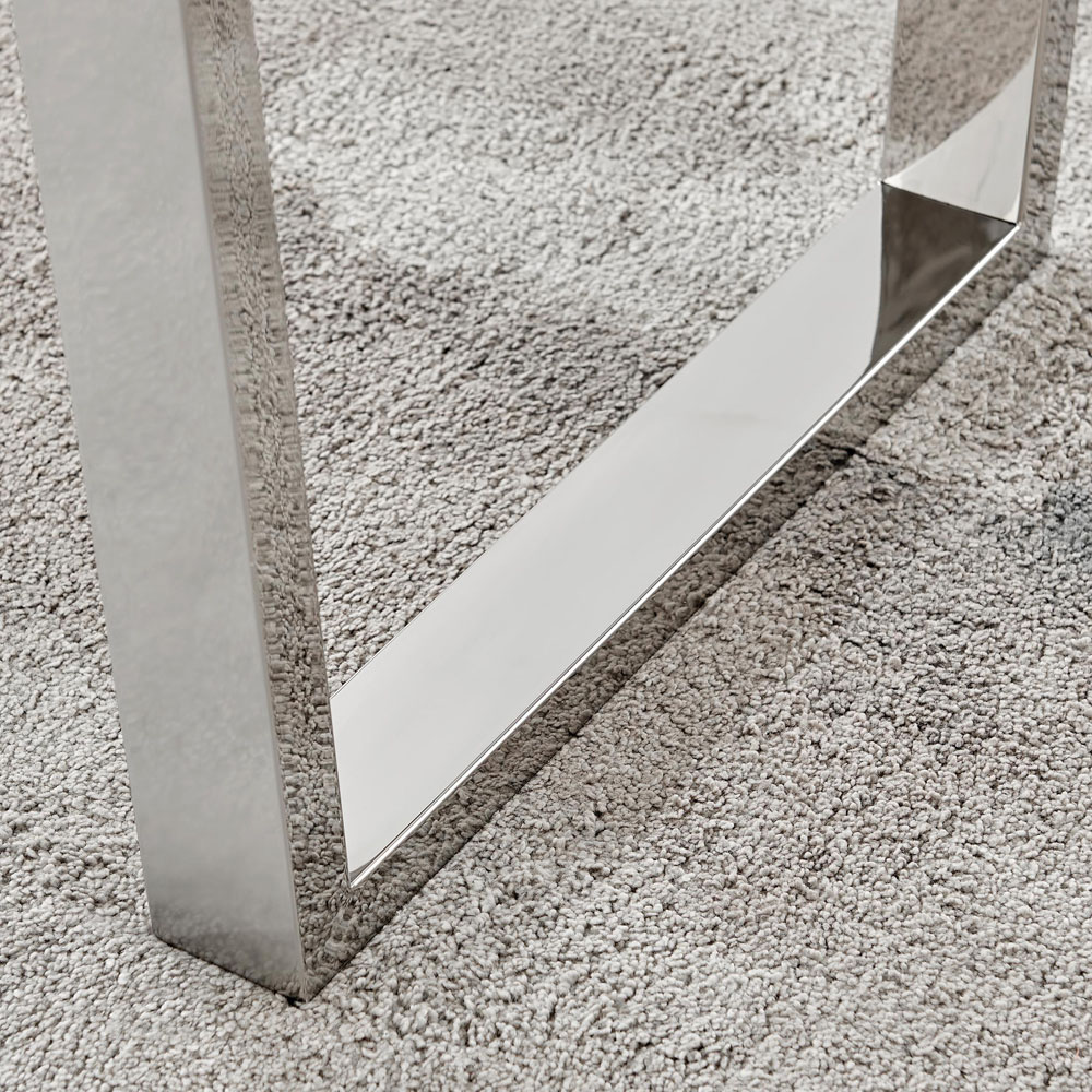 Furniturebox Solo 4 Seater White Marble Effect Dining Table Image 3