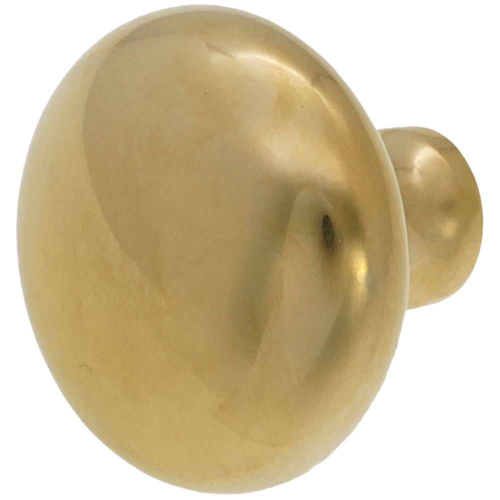 Spira Brass Mushroom Polished Brass Unlacquered Large 38mm Cupboard Knob Image 1