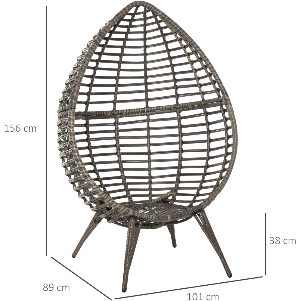 Outsunny Grey Rattan Egg Chair Image 8