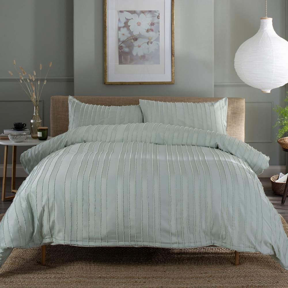 Deyongs Parallel Lines Double Green Duvet Set Image 1