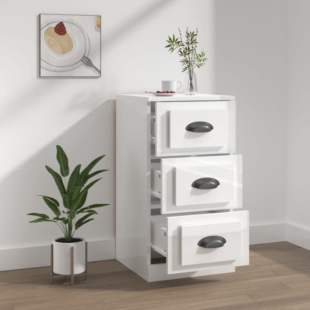 vidaXL 4 Drawer White Sideboard Image 8