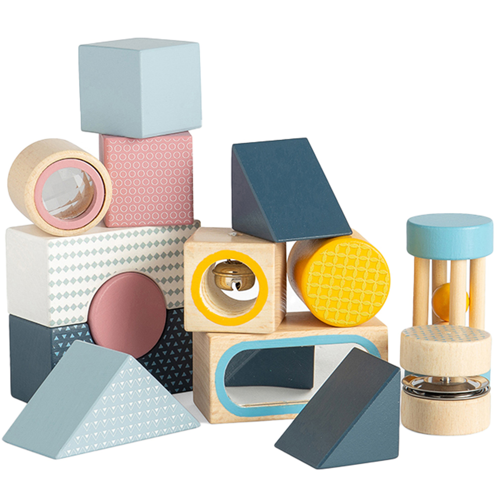 Bigjigs Toys Wooden Sensory Explorer Blocks Image 1