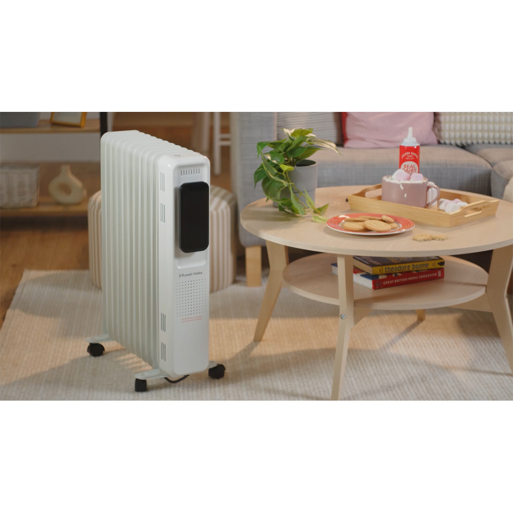 Russell Hobbs White 11-Fin Digital Touch Control Oil Filled Radiator 2500W Image 8