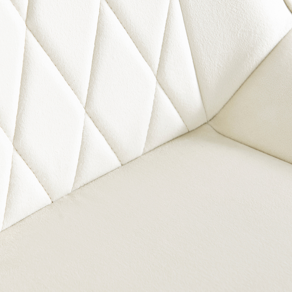 Furniturebox Elissa Cesano Marble Effect 2 Seater Round Dining Set White Cream and Gold Image 8