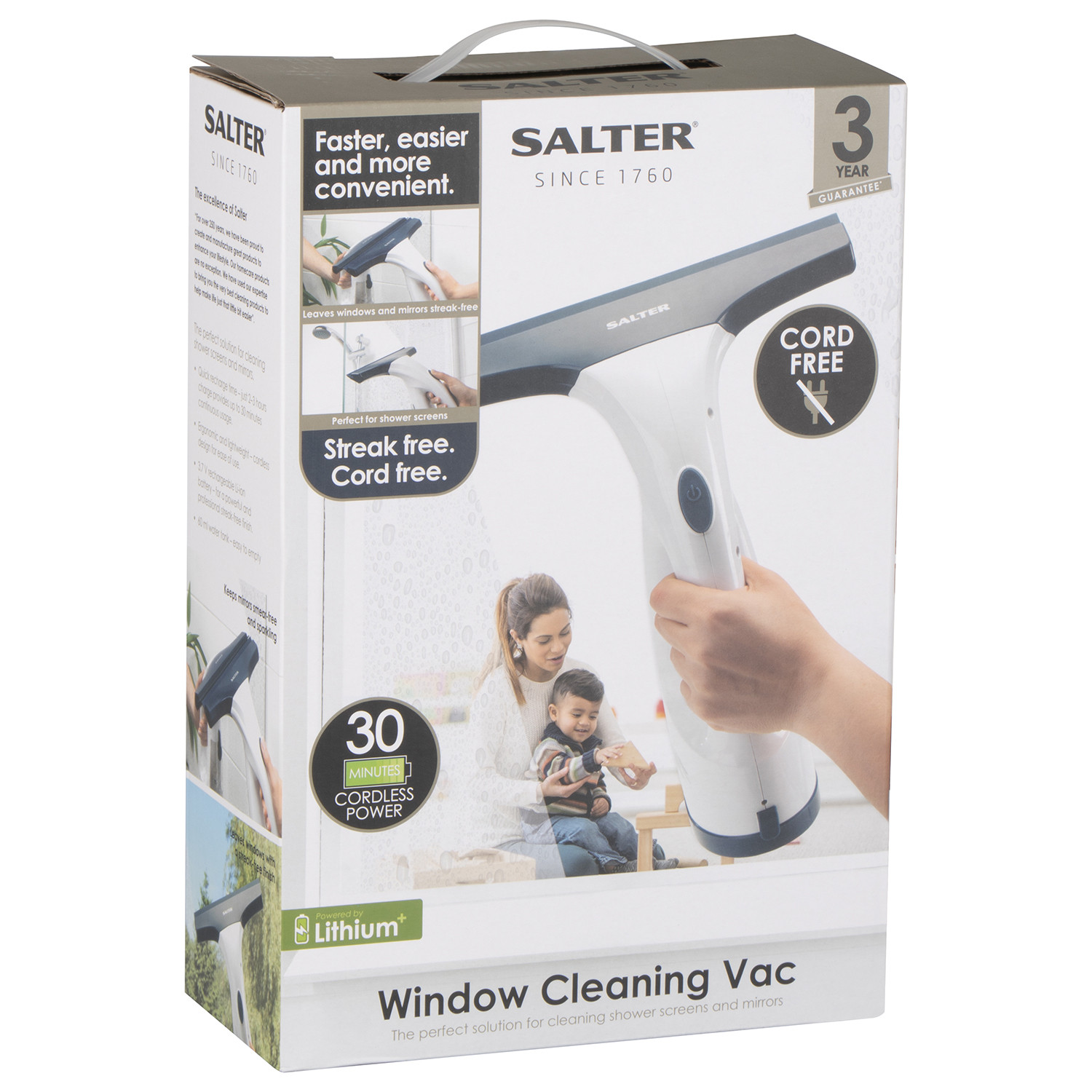 Salter White Window Cleaning Cordless Vacuum Image 1