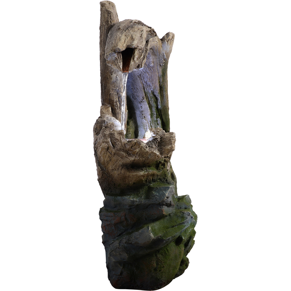 Teamson Home Grey Cascading Faux Rock and Wood Water Fountain 81cm Image 4