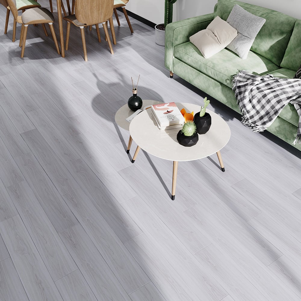 Living and Home Light Beige Rustic Wood Grain Rectangle PVC Flooring Self Adhesive 36 Pack Image 1