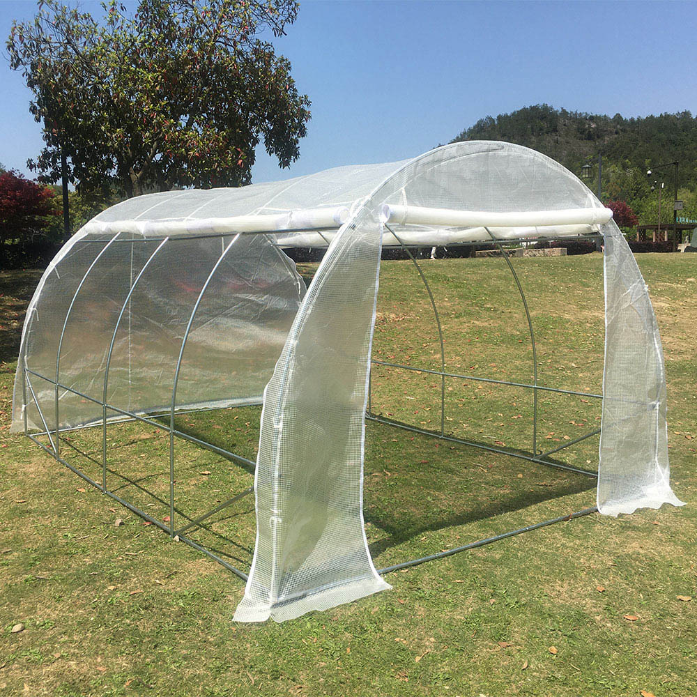 Living and Home White 9.8 x 13ft Outdoor Tunnel Greenhouse Image 6