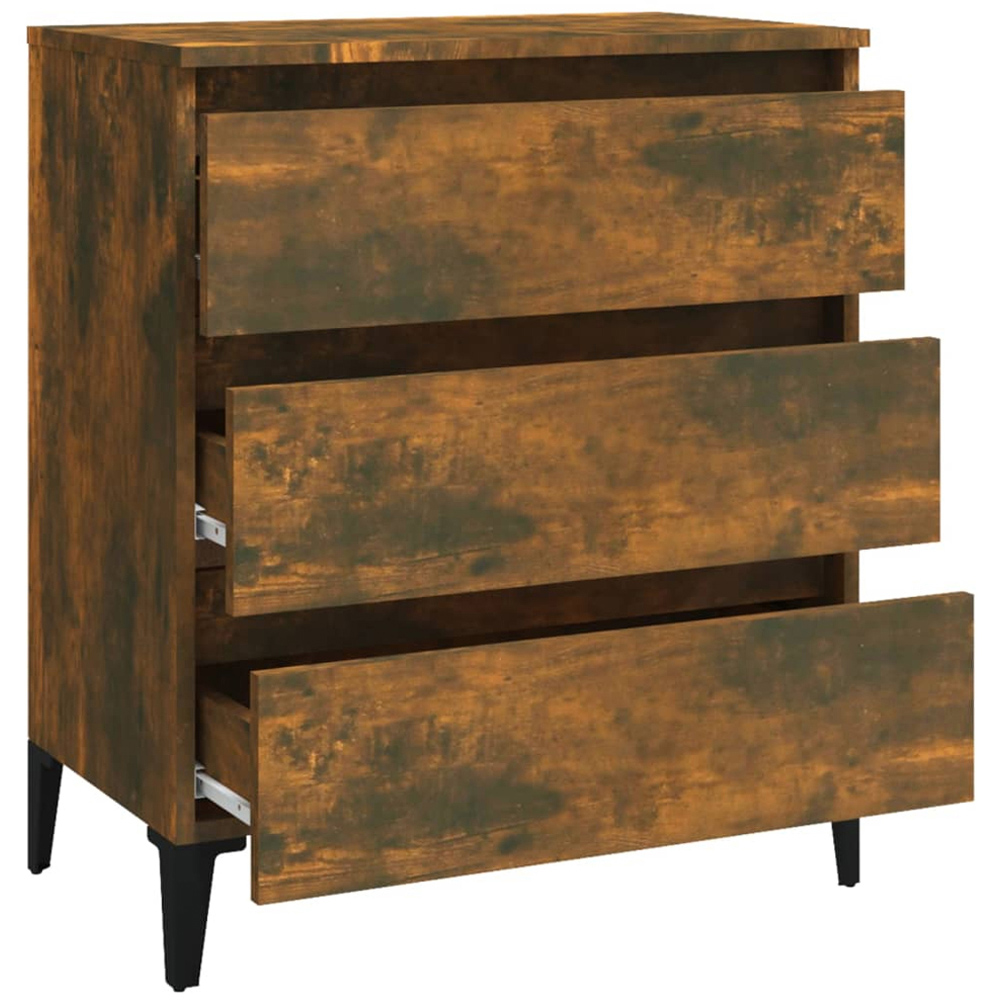 vidaXL 3 Drawer Smoked Oak Sideboard Image 5