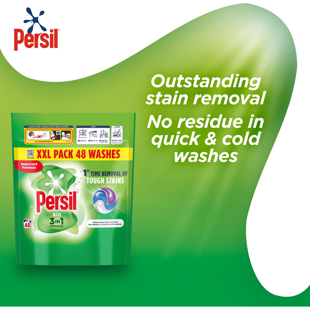 Persil Bio 3 in 1 Washing Capsules XXL 48 Washes 3 Pack Image 5