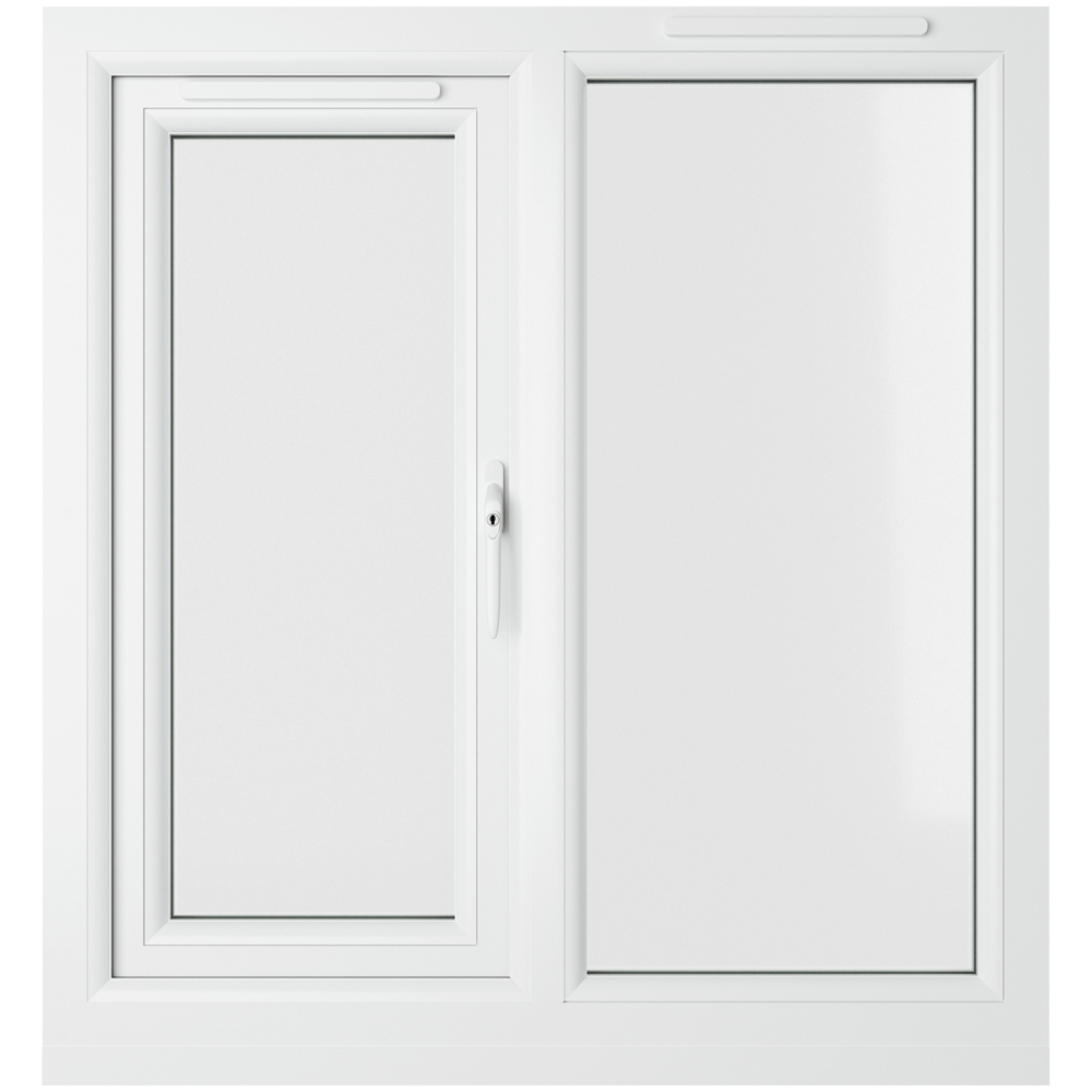 Crystal uPVC Triple Glazed Window RH Side Hung Next to a Fixed White Clear Glass 905x965mm Image 2