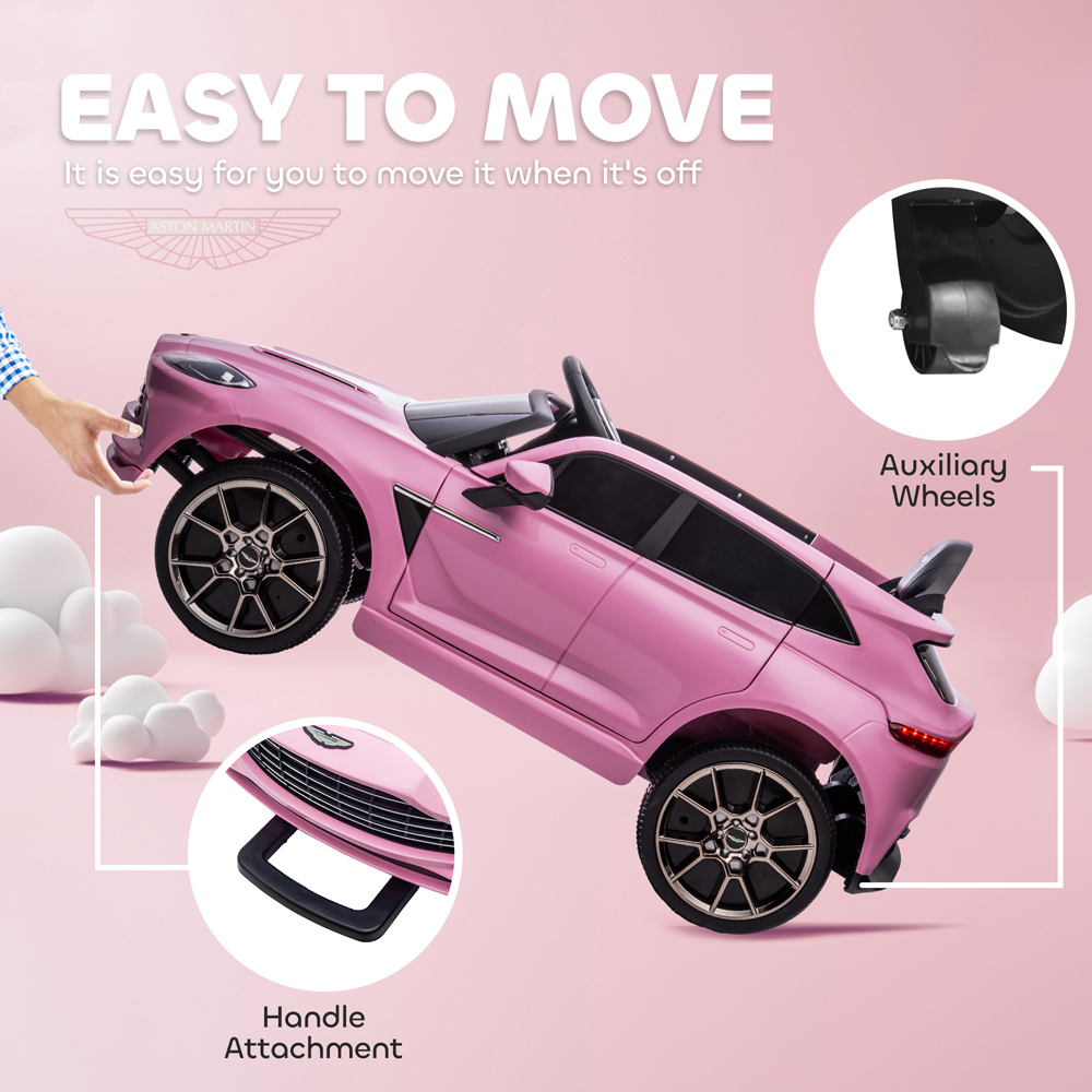 Tommy Toys Pink Aston Martin DBX Licensed Kids Electric Car with Remote 12V Image 6