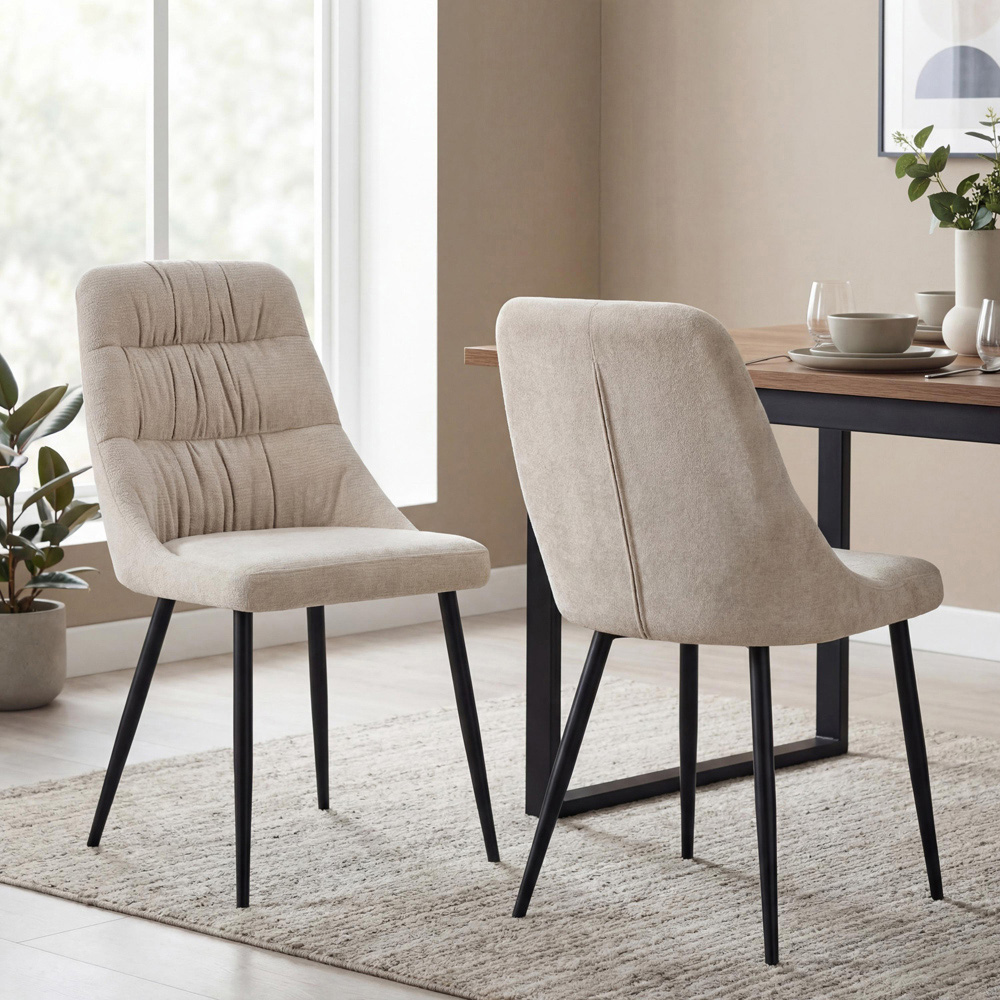 Portland Remi Natural Chenille Dining Chair Image 9