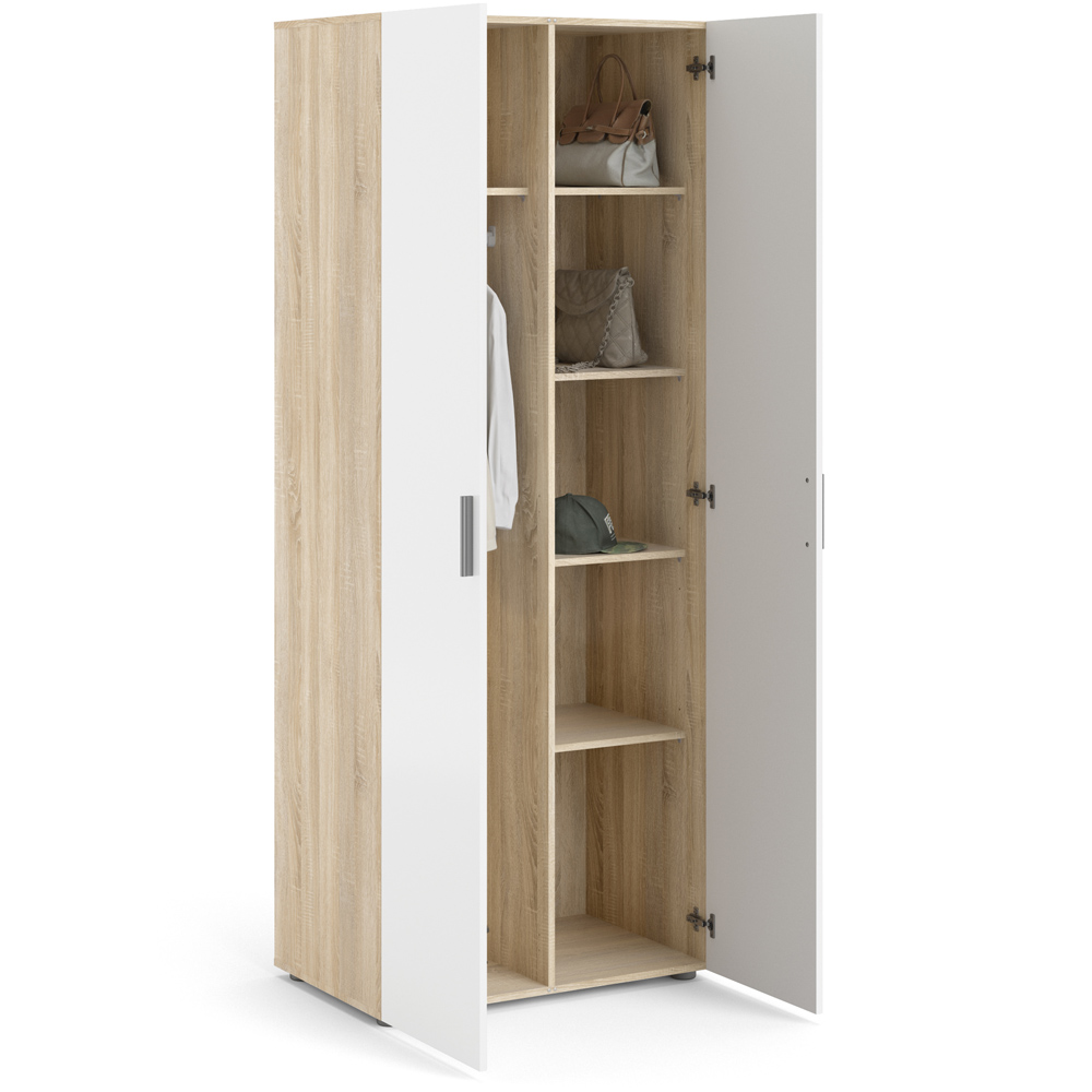 Florence 2 Door Oak and White High Gloss Wardrobe Image 6