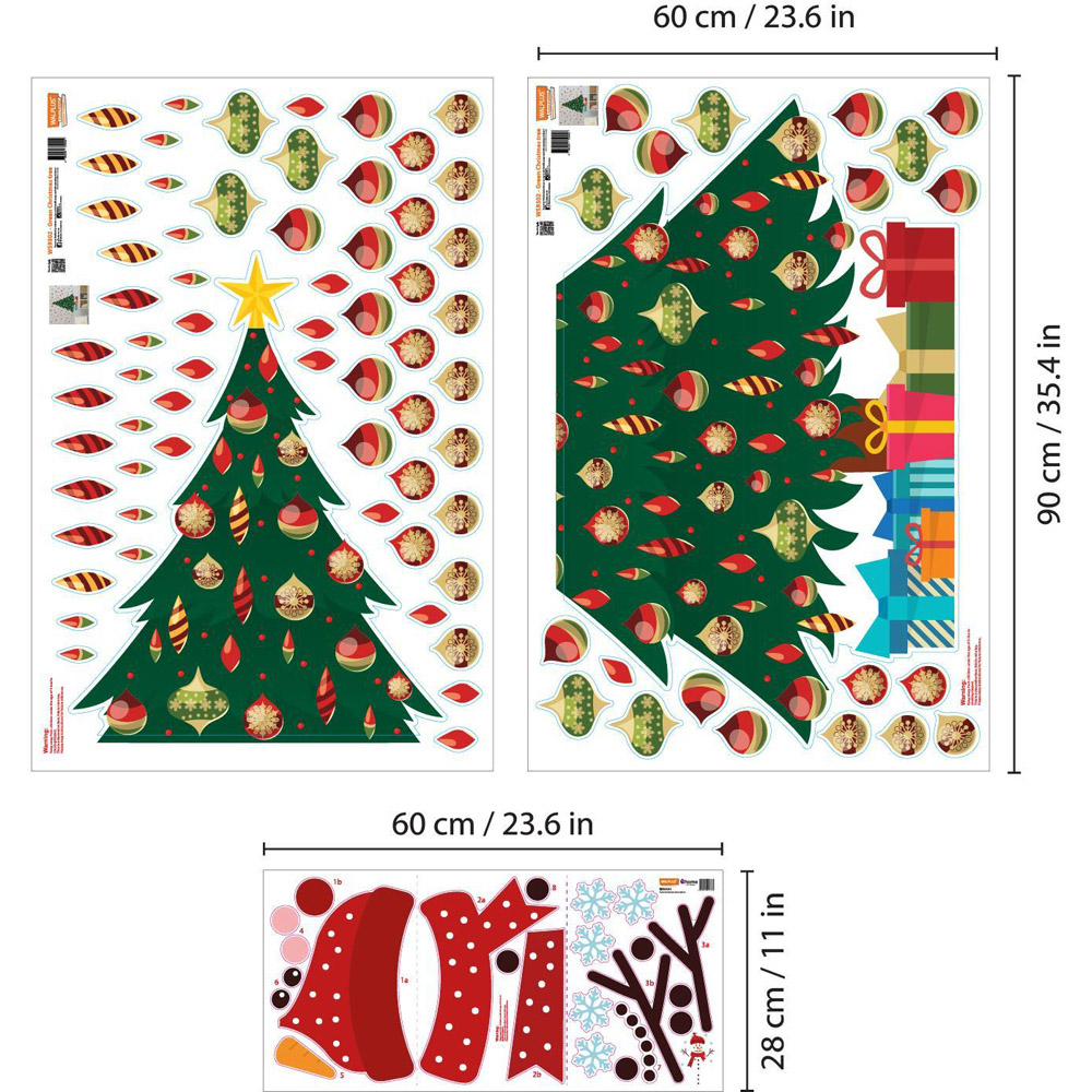 Walplus Cute Snowman By The Tree Self Adhesive Wall Sticker 111 Piece Image 7