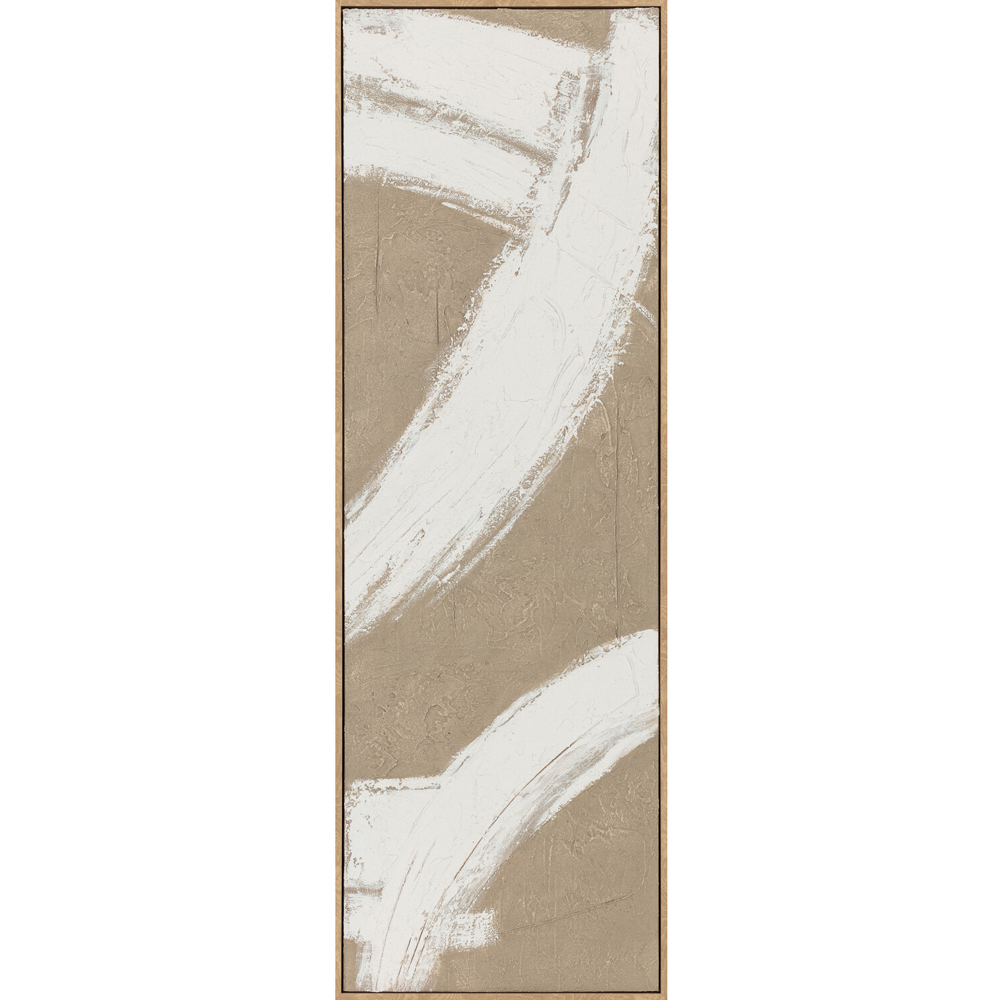 Set of 2 Hand Painted Canvases Taupe Image 3