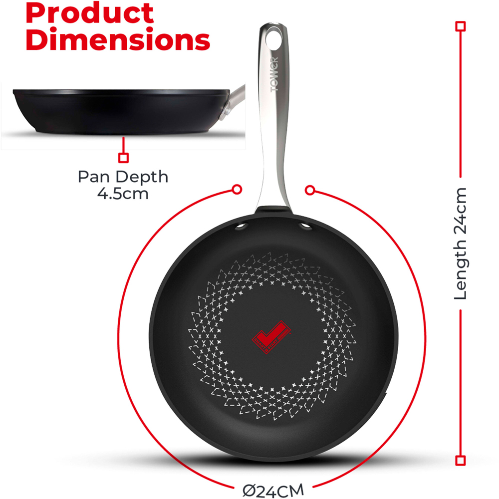 Tower Smart Start 24cm Black Ultra Forged Aluminium Non-Stick Frying Pan Image 9