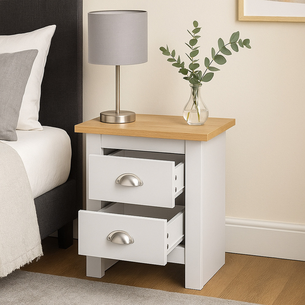 Kosy Koala 2 Drawer White Wooden Bedside Table Image 5