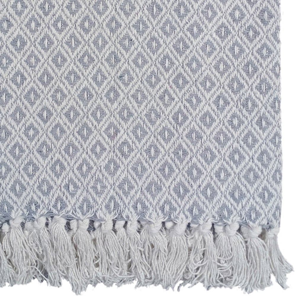 Rapport Home Silver Eden Recycled Cotton Geometric Throw 178 x 254cm Image 3