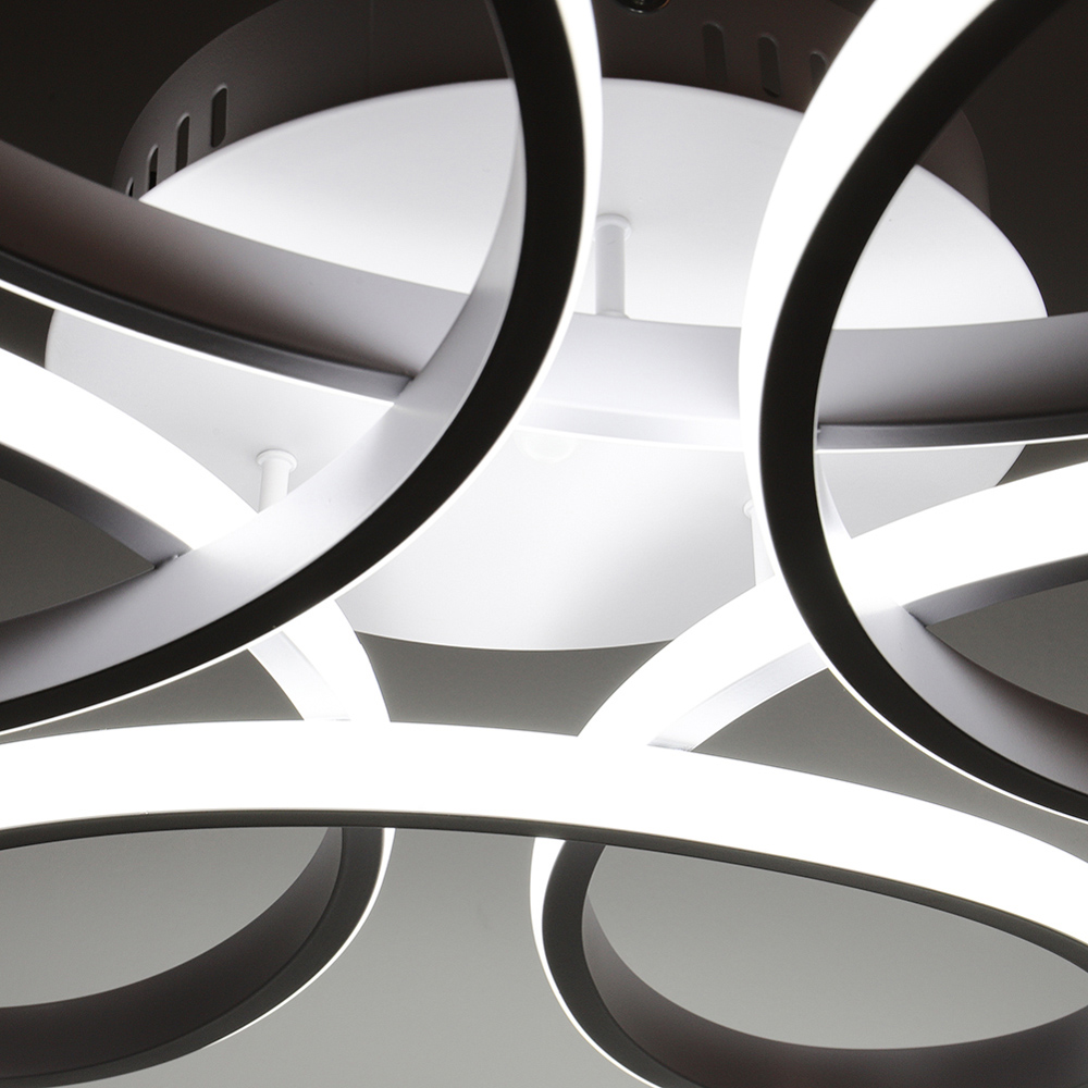 Living and Home White Petal LED Semi Flush Ceiling Light Image 4