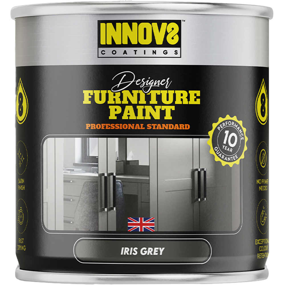 Innov8 Coatings Iris Grey Satin Furniture Paint 750ml Image 2