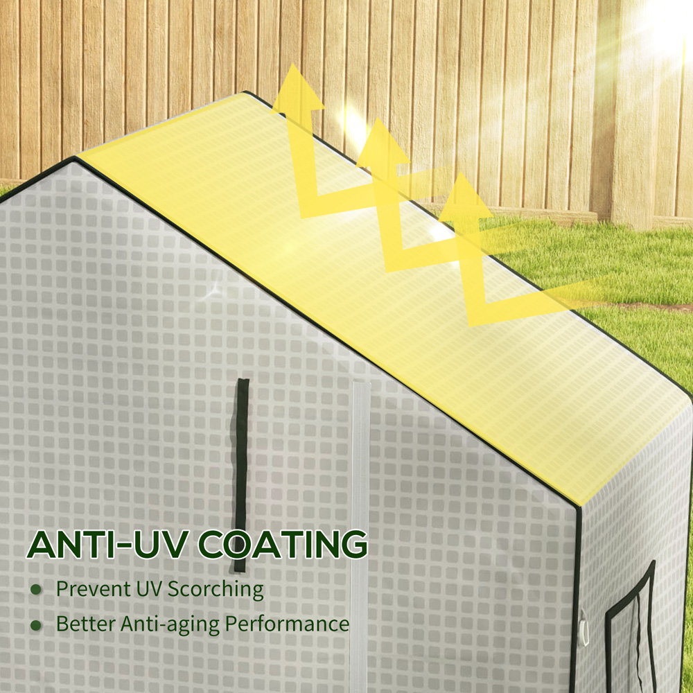 Outsunny White PE 4.5 x 2.3ft Replacement Greenhouse Cover Image 5