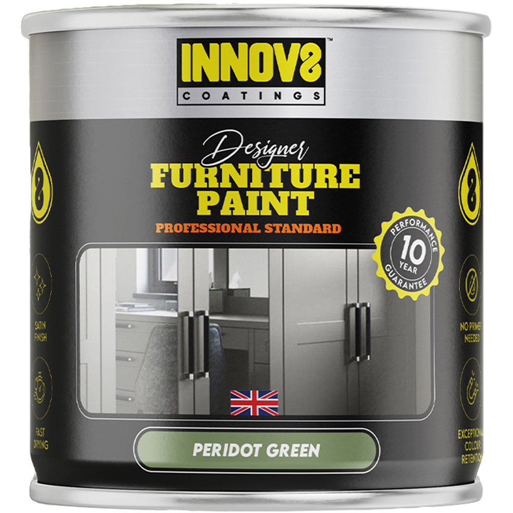 Innov8 Coatings Peridot Green Satin Furniture Paint 750ml Image 2
